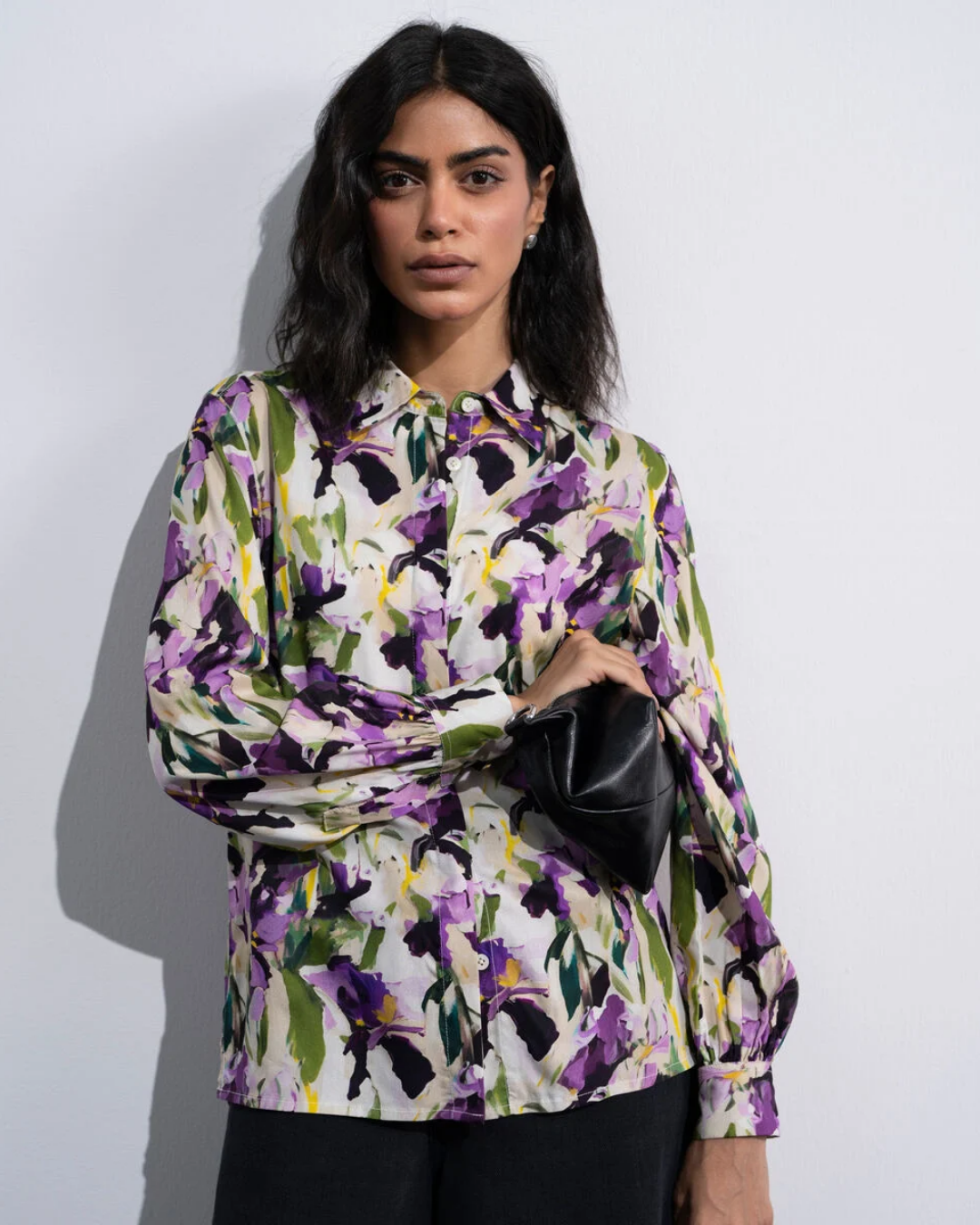 Printed button through shirt