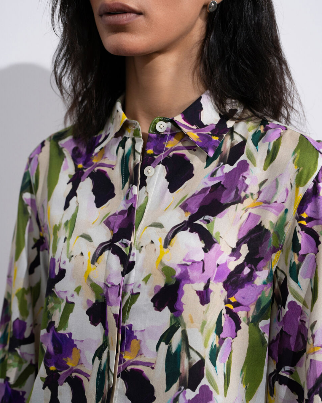 Printed button through shirt