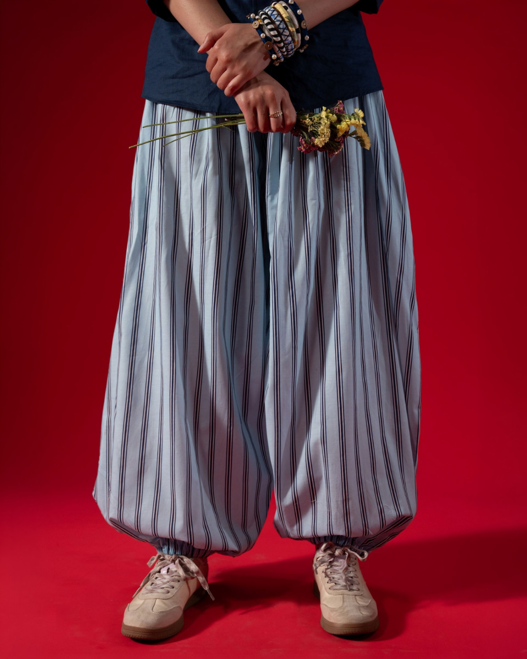 OCEAN STRIPE BALLON PANT