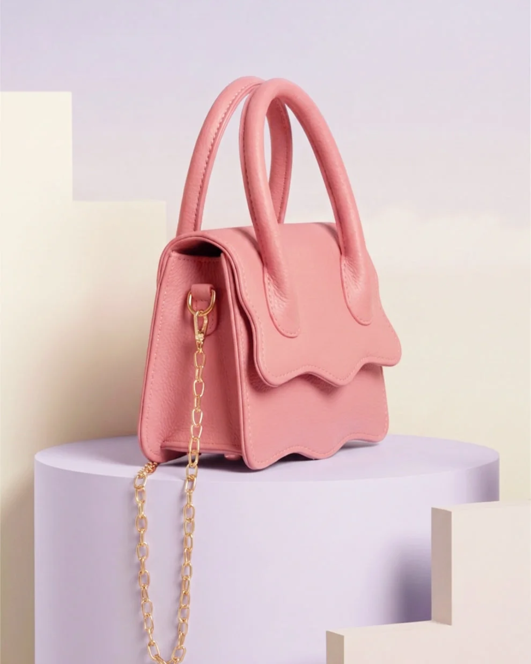 FINEUR HANDBAG MUFFIN-PEACH