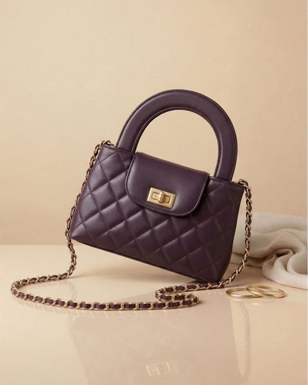 FINEUR HANDBAG FIORA-PURPLE