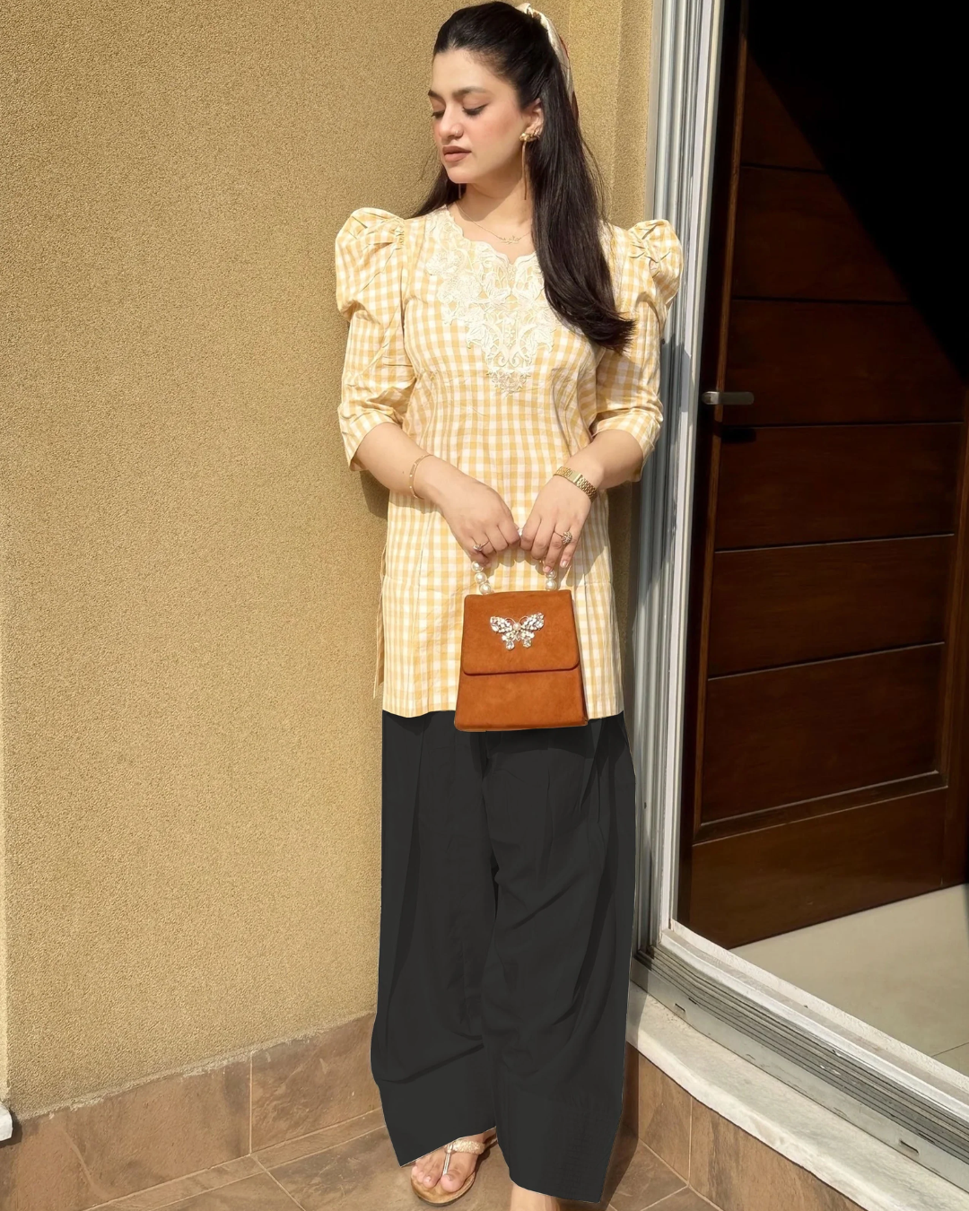 URBAN CUT-STITCHED BLACK FARSHI SHALWAR