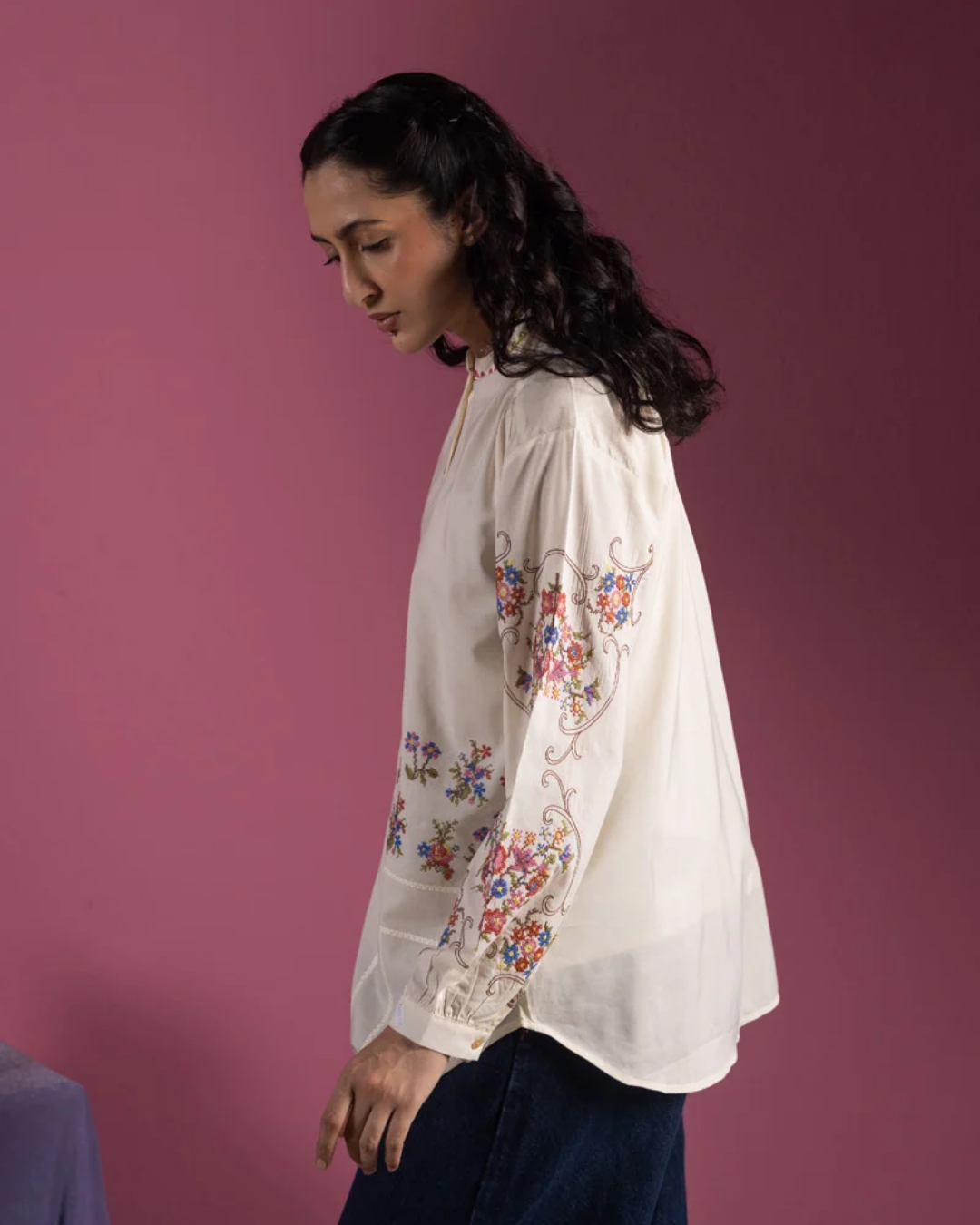 BLUSH FIELD EMBROIDERED TOP