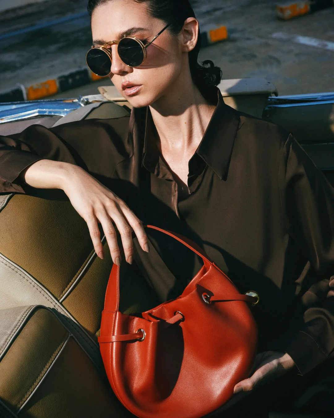 BUCKET BAG-RUST