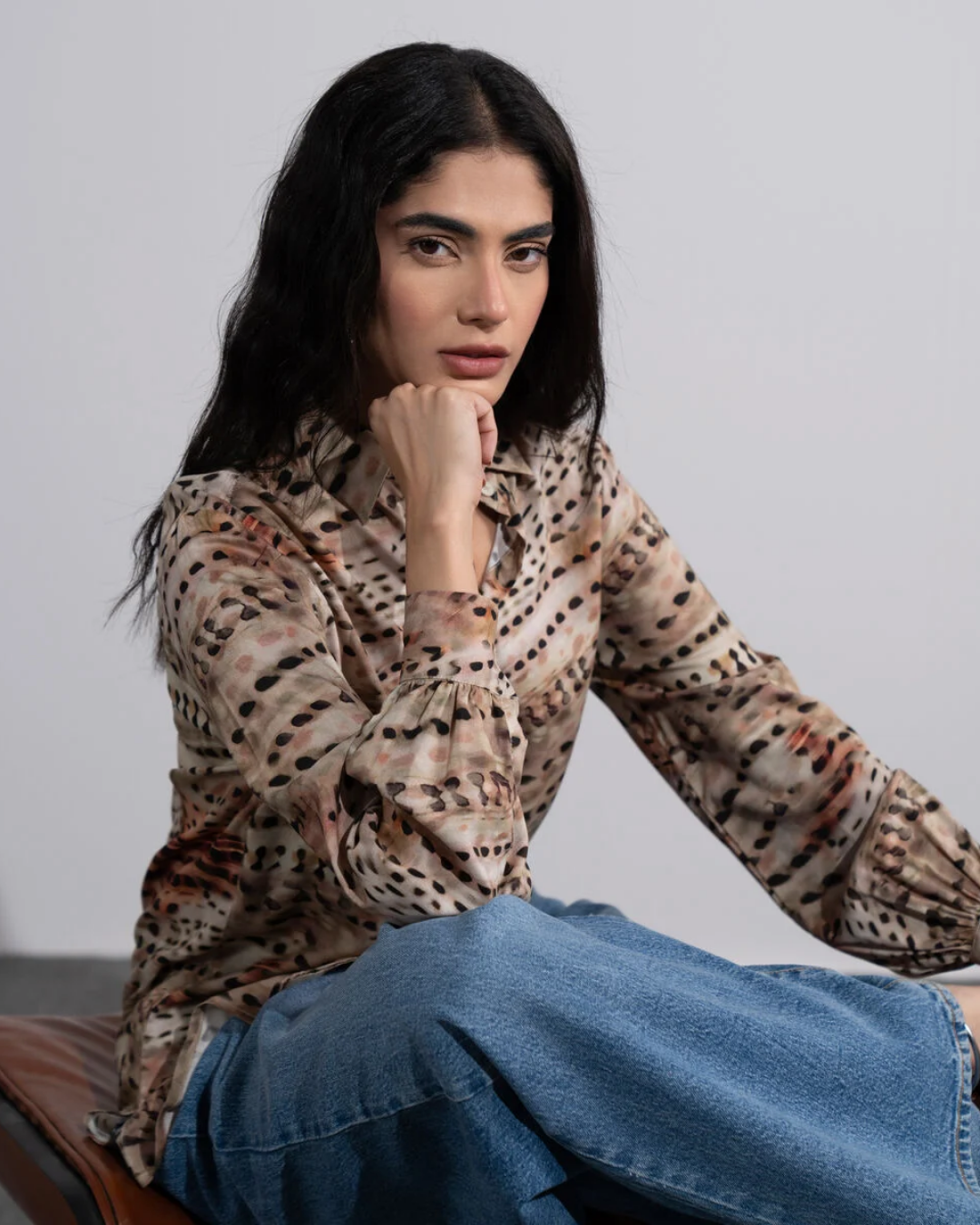 PRINTED-BUTTON THROUGH SHIRT