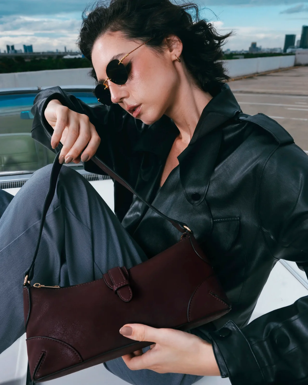 SHOULDER BAG-MAROON