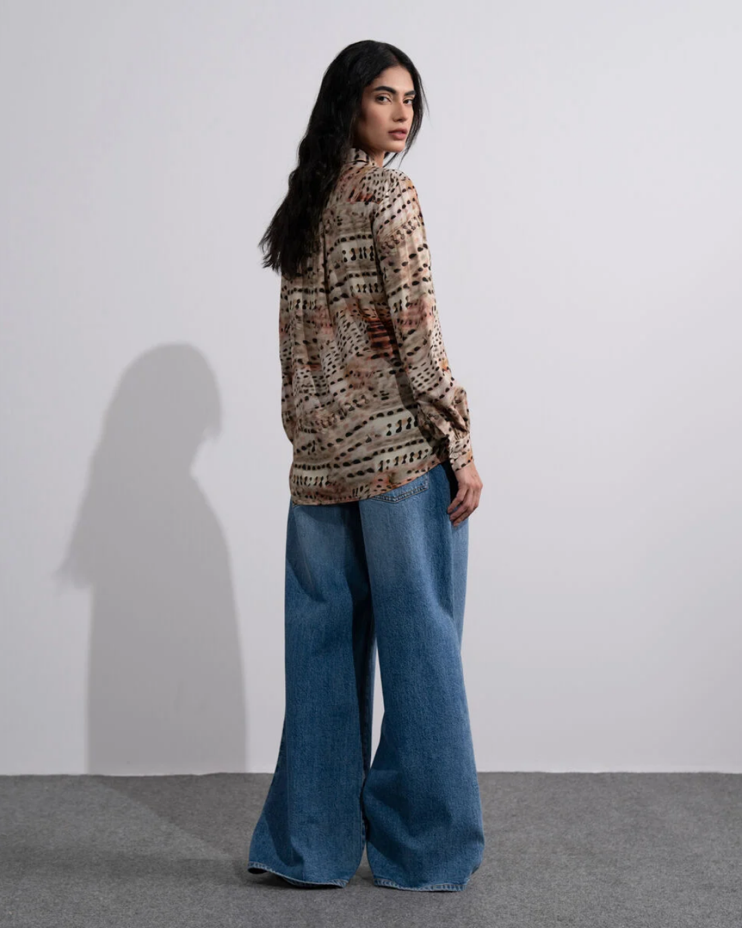 PRINTED-BUTTON THROUGH SHIRT
