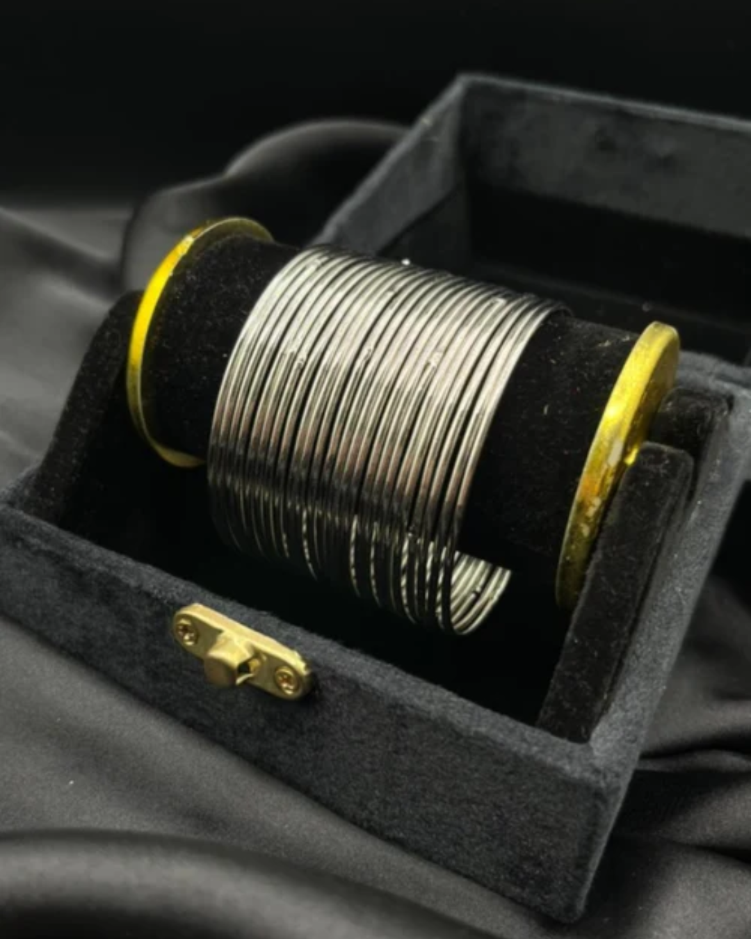 SILVER GOLA BANGLES SET