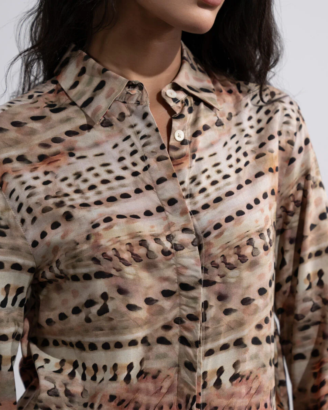 Printed button through shirt