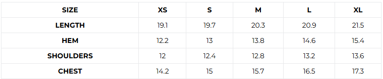 Size Chart